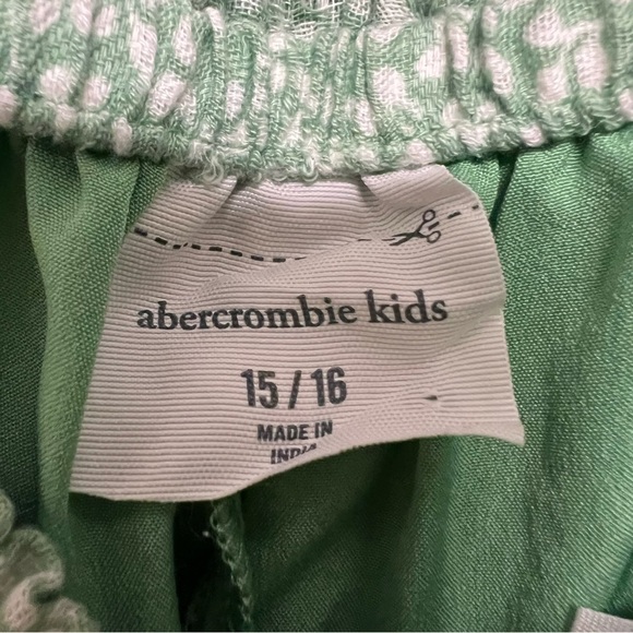 Abercrombie Kids Green Floral Stretch Waist Mini Skort A Line Flowy Skirt 15/16 - Picture 3 of 8